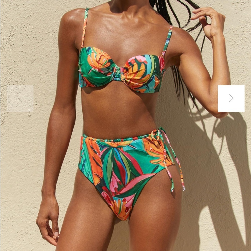 Farm Rio x Anthropologie Tropical Floral Bikini bottom size XS beach tropical